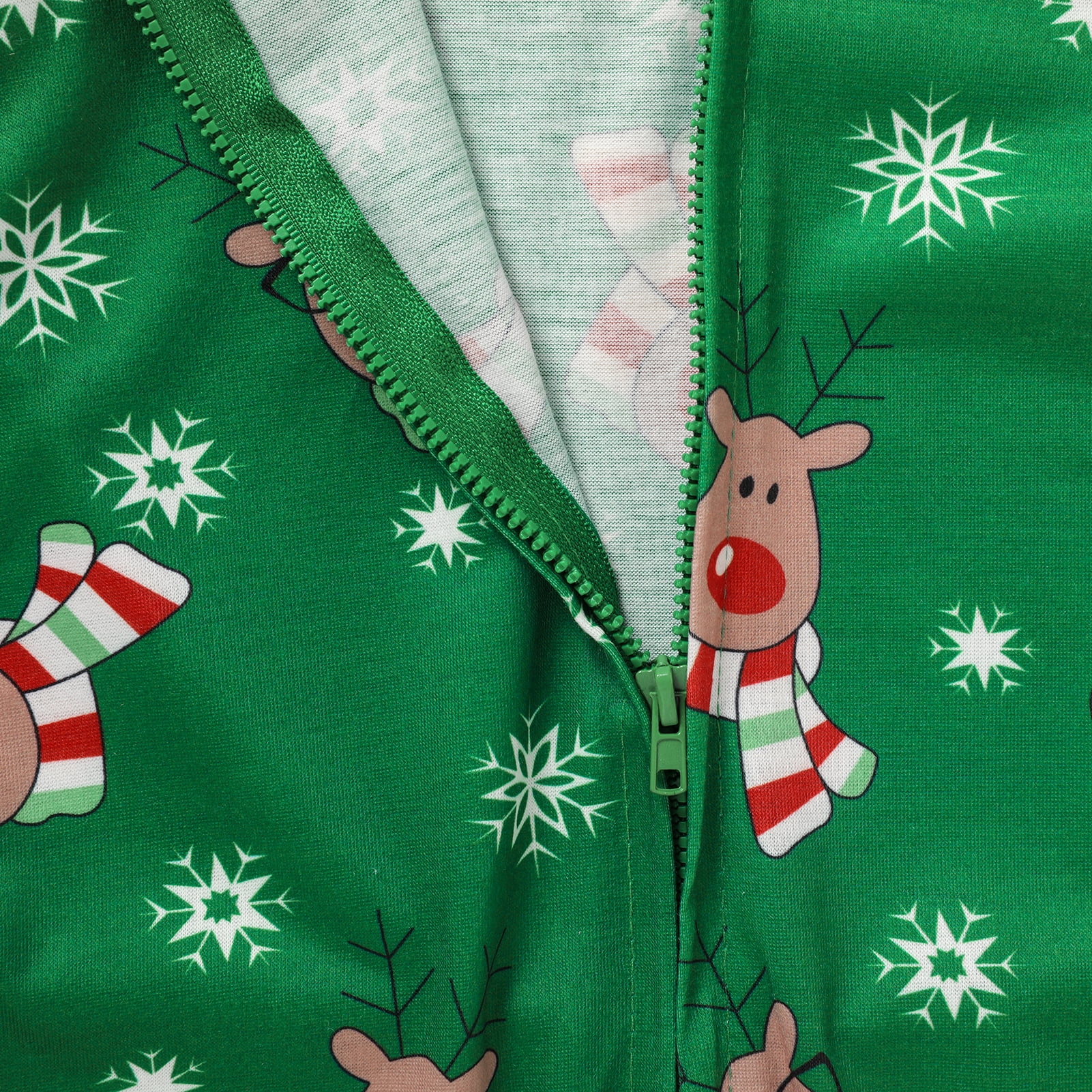 Viworld Christmas Family Matching Hoodie Pajamas Reindeer Romper Long Sleeve One Piece Jumpsuit Zipper Pjs for Adult Kids Baby