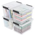 thumbnail image 2 of 50 Quarts Plastic Storage Boxes, Large Clear Bins with Lids and Wheels Set of 4 50qt, 2 of 7