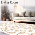 thumbnail image 2 of ODIKA 6'x9' Machine Washable Non-Slip Area Rug, Whimsical Pine Needle Swirl Festive Design High Traffic Rug with Pad, Orange, 629569, 2 of 8