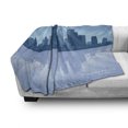thumbnail image 3 of Minnesota Soft Flannel Fleece Throw Blanket, Starburst Pattern with Blue Tone Silhouette of Minneapolis City, Cozy Plush for Indoor and Outdoor Use, 50" x 70", Night Blue Blue Grey, by Ambesonne, 3 of 6