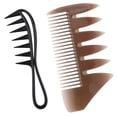 thumbnail image 1 of Peines de cabellero multiusos Yinane 2 piezas Peine de dientes anchos para hombres negro gris, 1 of 8