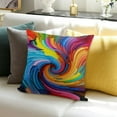 thumbnail image 3 of Pratyus Colorful Swirls Pillow Covers Home Decor Set for Sofa Couch, 1 Pack Linen Throw Pillow Case 18x18in, 3 of 5
