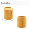 thumbnail image 2 of Swivel Vanity Stool with Gold Base Comfy Vanity Chair Modern Round Stool for Makeup Vanity Ottoman Foot Rest for Bedroom livingroom, Yellow, 2 of 18