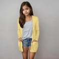 thumbnail image 3 of RUTAYY Children Girls Cardigan Long Sleeve Solid Color Casual Wear with Pocket Soft Comfortable Outerwear Elegant Vacation Sweater, 3 of 7