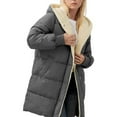 thumbnail image 3 of Aloohaidyvio Womens Winter Warm Coats Sherpa Fleece Lined Long Hooded Puffer Jacket, 3 of 5