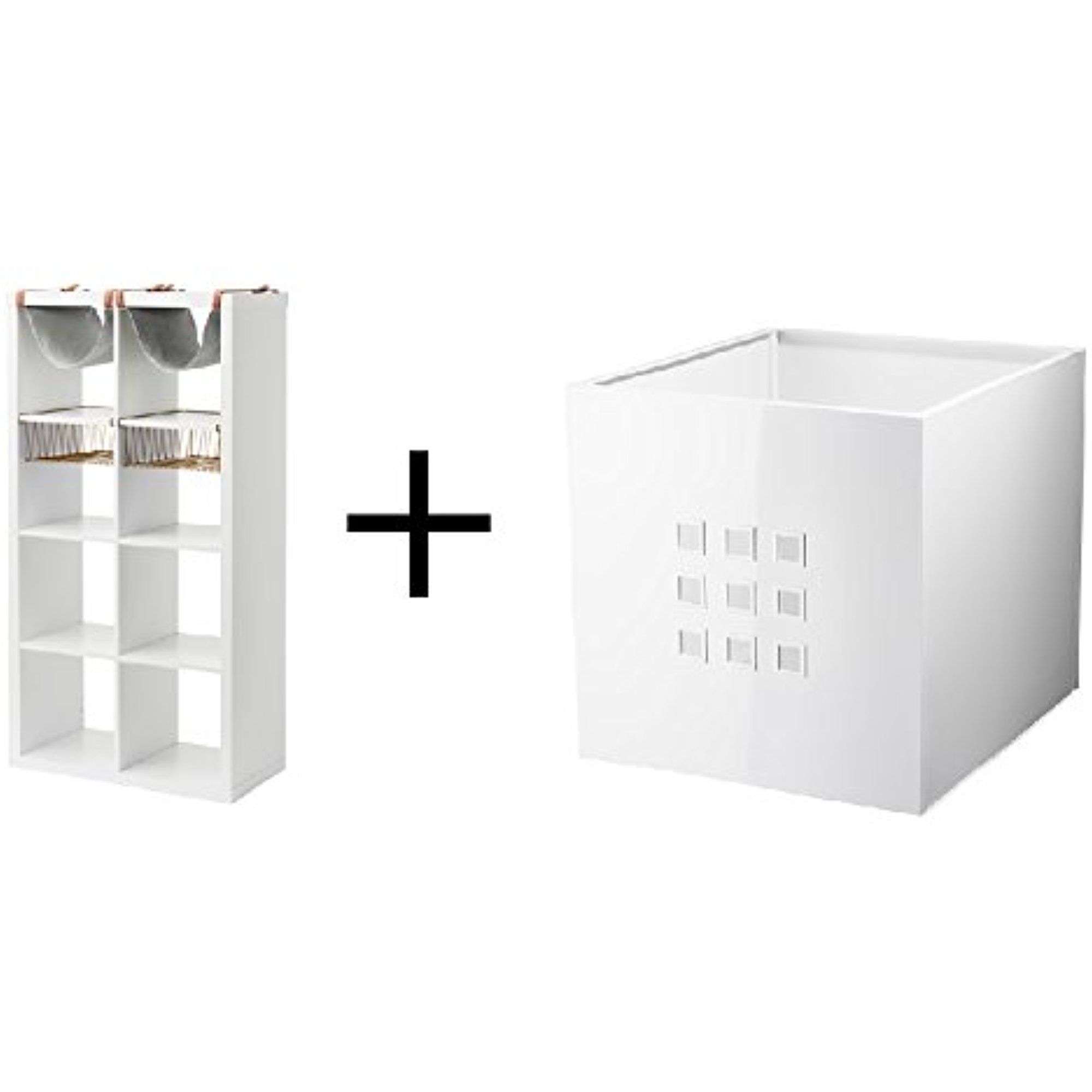 Ikea Shelf unit with 4 inserts, white Size 30 3/8x57 7/8 " and Ikea 4