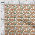 thumbnail image 1 of oneOone Polyester Lycra Dark Beige Fabric Cloud & Bird Cartoon Fabric For Sewing Printed Craft Fabric By The Yard 56 Inch Wide, 1 of 4