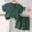 Green, variant on Wavsuf Kids Sets Boy Shorts Comfort Solid Cotton Short Sleeve Beige Outfits Set Size 3-4 Years
