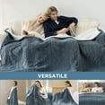 thumbnail image 4 of Cozy Comfort Electric Blanket King - Soft Ribbed Flannel Heated Blanket with Dual Control, Fast Heating Blanket with 10 Heating Levels & 10 Time Settings, 8 Hours Auto-Off (90x100 inches, Grey), 4 of 7