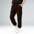 thumbnail image 2 of yardsong Boys Cargo Pants with Pockets Hiking Camping Straight Leg Uniform Athletic Jogger Pants Kids Elastic Waist School Trousers 6 Years, 2 of 9