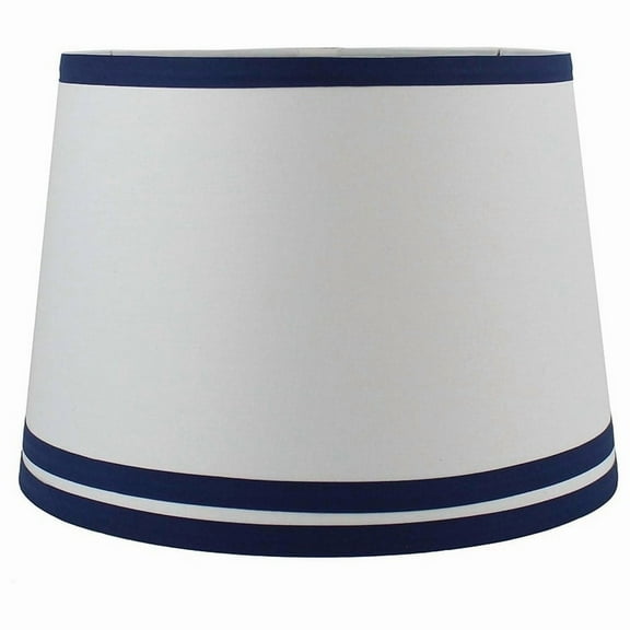 French Drum Shade, Off White Cotton, 12" to 14" Bottom Size 12"