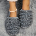 thumbnail image 6 of CaComMARK PI Womens Winter Fuzzy House Slippers plus size home mesh webbing beading Flats Warm Slippers deals of the day, 6 of 9