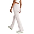 thumbnail image 7 of Yyeselk Women's Striped Knit Flare Leggings Elastic High Waisted Baggy Bell Bottoms Wide Leg Yoga Workout Fall Casual Pants Khaki XXXL, 7 of 7