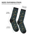 thumbnail image 2 of Crew Socks for Women Men, cute bee leaves dark  Moisture Running Athletic Football Striped Socks Cushion Tube Socks, 2 of 7