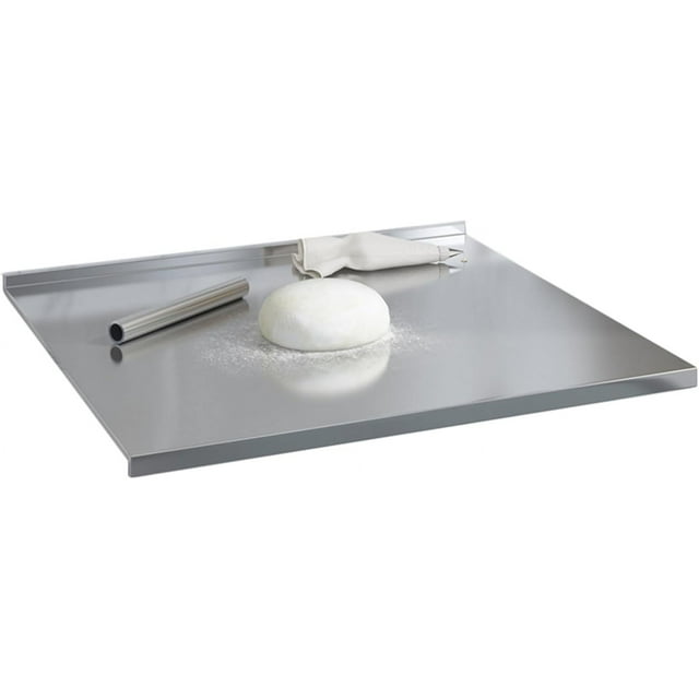 304 Cutting Board with Counter Lip, Large Stainless Steel Cutting Chopping Boards,Pastry Board Heavy Extra Large 304 Stainless Steel Cutting Mats for Kitchen Countertop Protection ( Size : 19.7"x15.7"