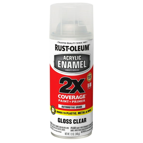 6 Pack, Clear, Rust-Oleum Automotive Gloss Acrylic Enamel 2X Spray Paint-271913, 12 oz