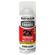 Clear, Rust-Oleum Automotive Gloss Acrylic Enamel 2X Spray Paint-271913, 12 oz, 6 Pack