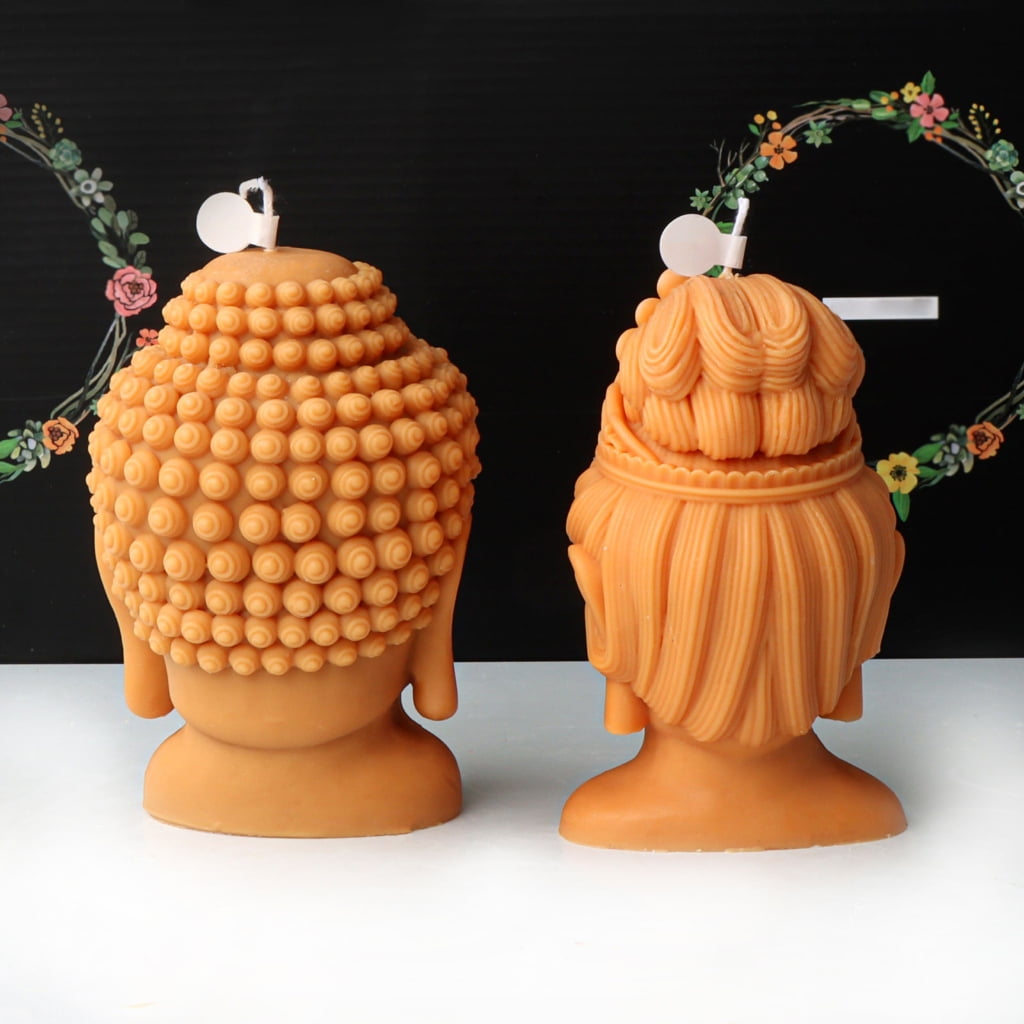 CIYISON Silicone Candle Mold Avalokitesvara Buddhas Head Epoxy Gypsum Mould for Resin