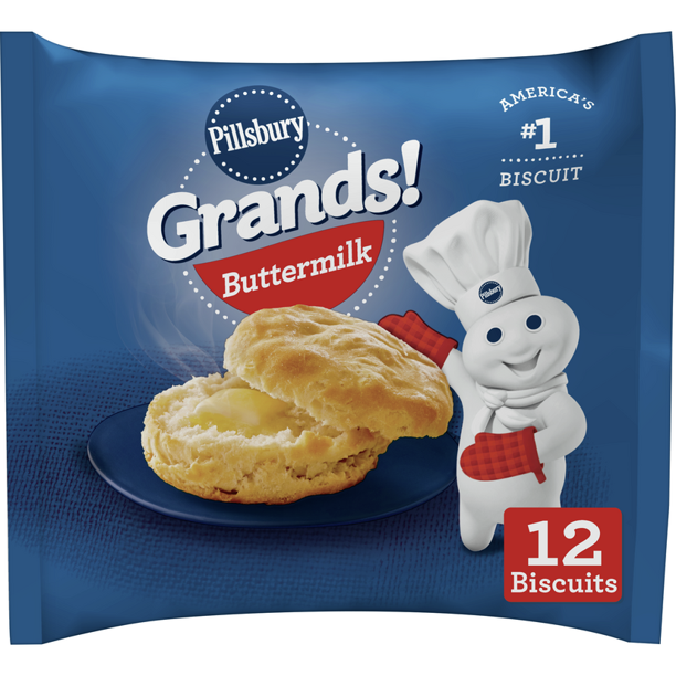 Pillsbury Grands Buttermilk Breakfast Biscuits Frozen Dough 12 Ct Walmart Com Walmart Com