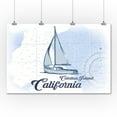 thumbnail image 2 of Catalina Island, California, Sailboat, Blue, Coastal Icon (36x54 Giclee Gallery Art Print, Vivid Textured Wall Decor), 2 of 3
