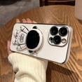 thumbnail image 5 of Compatible with iPhone 14 Pro Max Electroplated Case Women Girls Plating Astronaut Kickstand Case Camera Lens Protection Soft Silicone Case for iPhone 14 Pro Max 5g 6.7 inch (White), 5 of 10