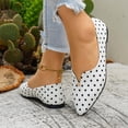 thumbnail image 6 of Miluxas Women’s Polka Dot Pointed Toe Flat Shoes, V-Cut Slip On Ballet Flats, Soft Lightweight Casual Walking Loafers White 9.5(43), 6 of 9