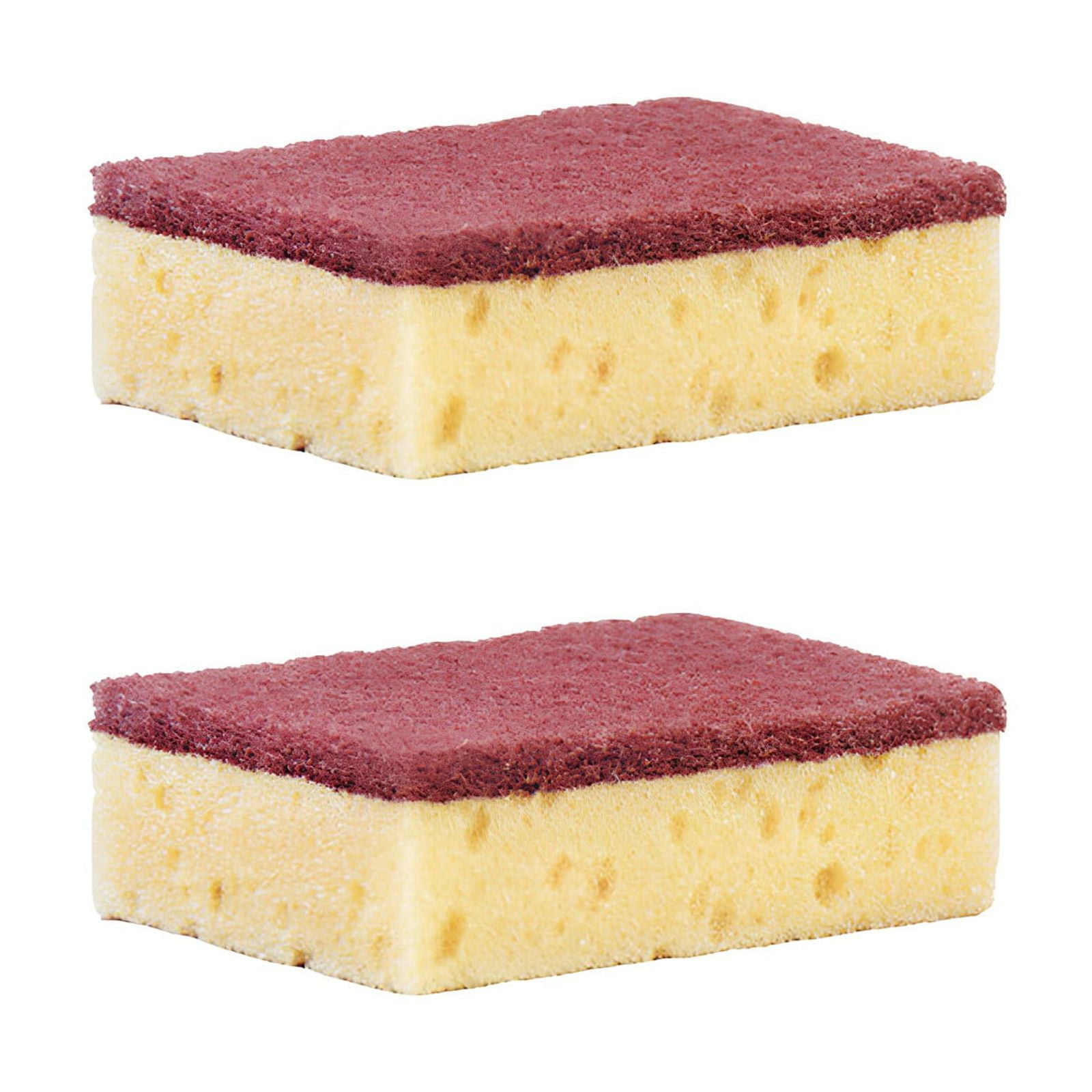 Gnmfd Kitchen Cleaning Sponge 2 Pack Non Scratch Emery Sponge for Dishwashing, Double Layer Scrub Sponge for Pots Pans Bowls Sink Cleaning, Strong Decontamination Foam Scrubber
