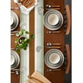 thumbnail image 3 of Table Runner 120 Inches Long for Kitchen Dining, Sage Green Farmhouse Dresser Scarf Farmhouse, Dining Table Decorations for Wedding/Parties, Green Brown Striped 13 x 120 In, 3 of 9