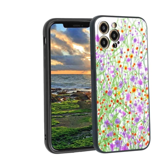 Compatible with iPhone 12 Pro Phone Case, Wildflowers13-4-3 Case Men Women, Flexible Silicone Shockproof Case for iPhone 12 Pro