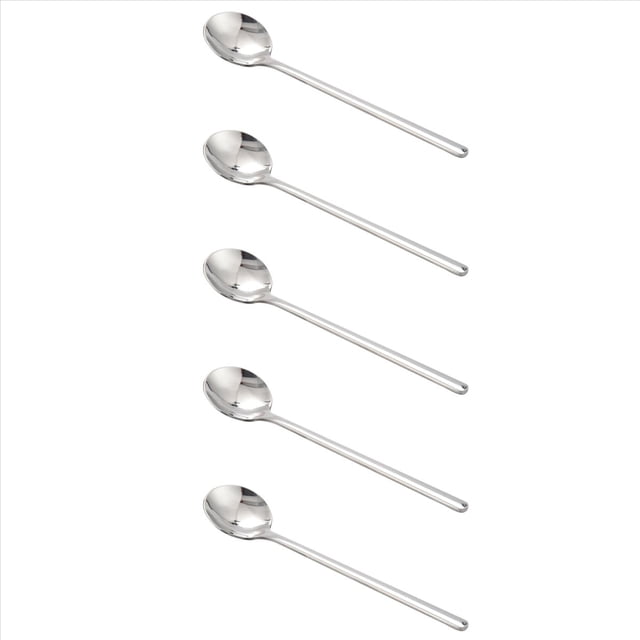 5 Pieza Cucharada de Café Cuchara de Café de Acero Inoxidable 304 con Manejar Juego de Cuchara de Té de Postre Accesorios de Cocina Plata S