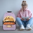 thumbnail image 2 of KUIFORTI Cute Sleeping Capybara Mushroom Print Kids Backpack Large Capacity with Comfortable Adjustable Straps for Elementary Middle Girls Back to School Essentials, 2 of 7