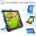 thumbnail image 3 of SaniMore for iPad Mini 6th Generation 8.3" 2021 Kids Case, Multi-Functional Cover with Handle Shoulder Strap & 360° Rotatable Kickstand Pencil Holder Shockproof Protective Shell, Navyblue+Blue, 3 of 8