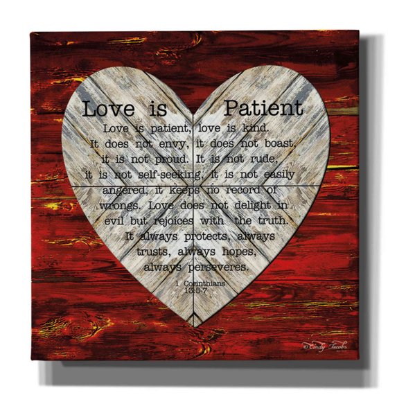 Epic Graffiti 'Love is Patient' by Cindy Jacobs, Canvas Wall Art, 37"x37"