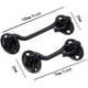thumbnail image 4 of Pestillo de puerta de ojo de gancho de cabina de acero inoxidable de 2 piezas con tornillos de 3 pulgadas para puertas de garaje de cobertizo-negro, 4 of 5