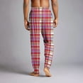 thumbnail image 6 of Mens Pajama Pants Plaid Soft Drawstring Elastic Waist Sleep Pants with Pockets Lightweight Loungewear Jogger Bottoms,Watermelon Red L, 6 of 6