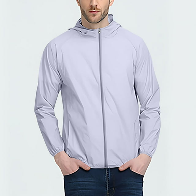 Viluyesy Men's Lightwight Long Sleeve Jacket Solid Sunscreen Elastic Loose Stretch Soft Fashion Jacket Gray 5XL