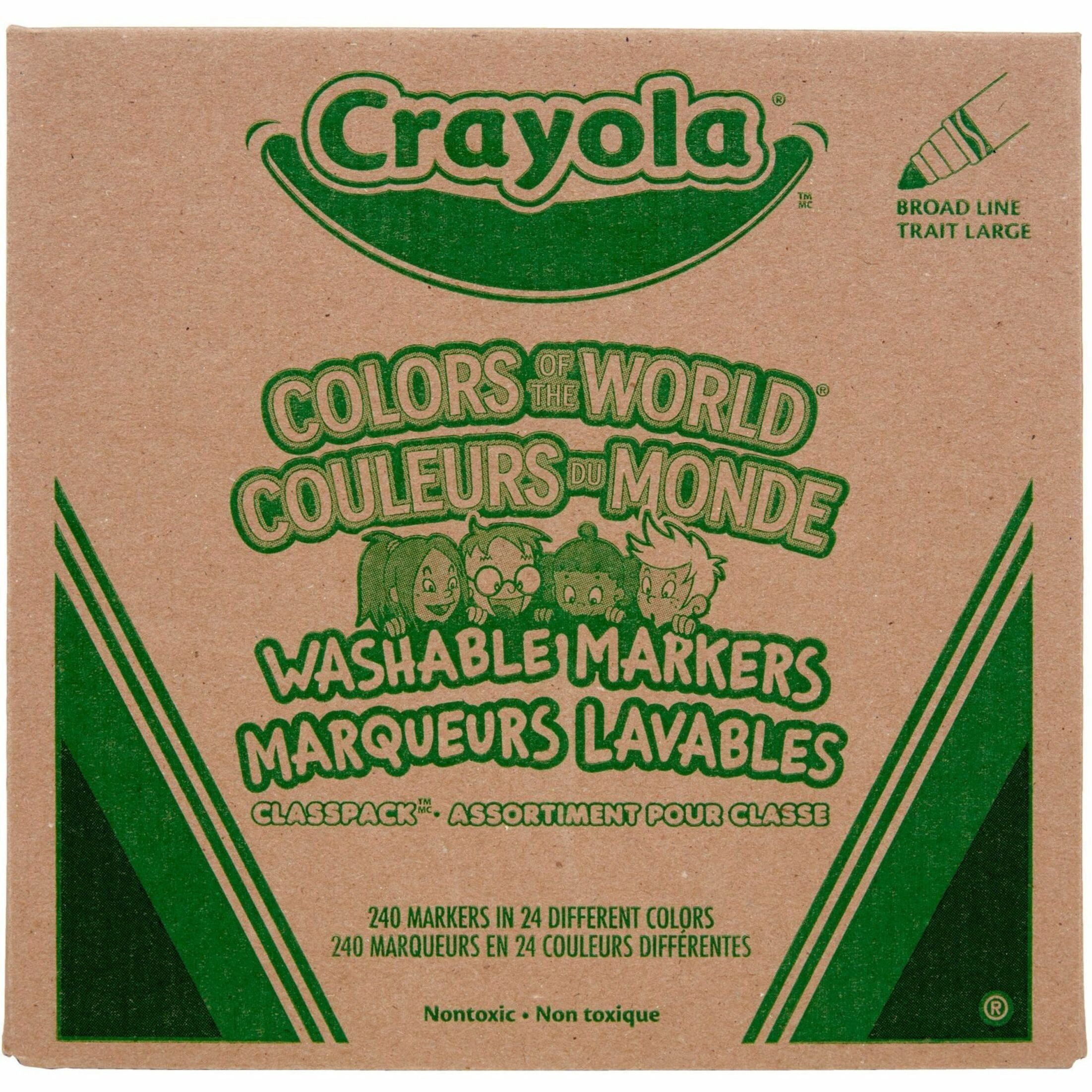 Crayola Colors of the World Washable Markers Classpack, 240 Markers