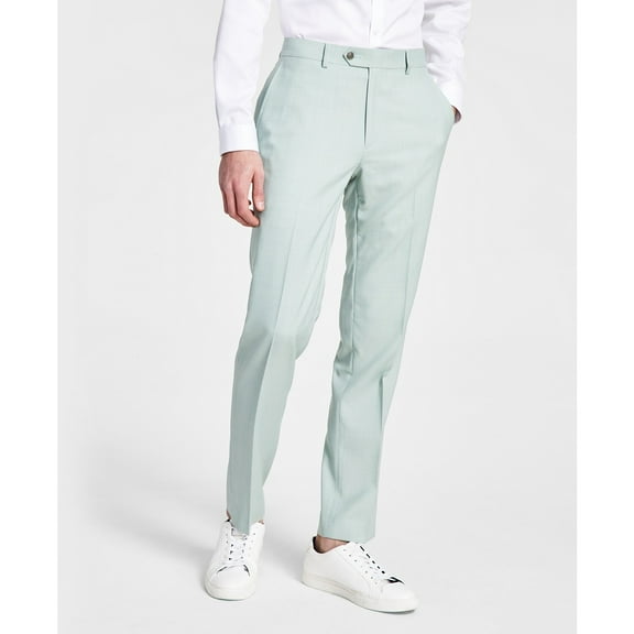 Bar III Men's Slim-Fit Wool Sharkskin Suit Pants Green 32x32 B4HP $175