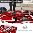 thumbnail image 5 of Red Geometric Outdoor Rug for Patio/Deck/Porch, Non-Slip Large Area Rug 4 x 6 Ft, Modern Abstract Black White Striped Lines Indoor Outdoor Rugs Washable Area Rugs, Camping Rug Carpet Runner, 5 of 8