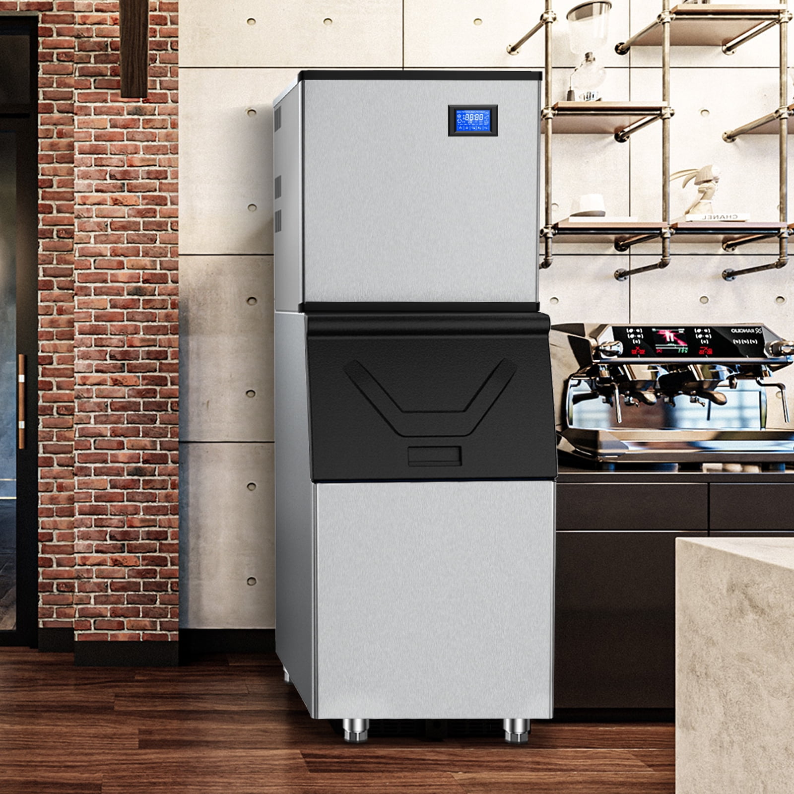 TITTLA 600Lbs/24H Commercial Ice Maker Machine,300 Lbs Storage,182 Ice Cubes in 12-15 Mins,Stainless Steel Industrial Ice Maker for Restaurant Bar Cafe Commercial Use