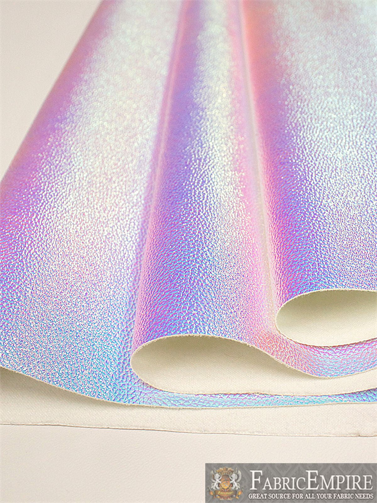 Fabric Empire Tapicería de vinilo holograma liso brillante tela lisa 54  pulgadas de ancho vendido por The Yard (azul claro perla)