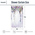 thumbnail image 2 of Stall Shower Curtain Half 36Wx72L Inch Small Mauve Floral Wisteria Flower Purple Vine Weeping Blossom Spring Botanical Green Leaves Living Room Home Decor Polyester Fabric Bathroom Bathtub, 2 of 6