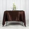 BalsaCircle 72" x 72" Chocolate Brown Square Satin Table Overlays ...