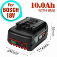 thumbnail image 3 of NEW 18V 10Ah 2pack Rechargeable Li-Ion Battery for Bosch 18V Power Tool Backup  Portable Replacement BAT609 Indicator Light, 3 of 6