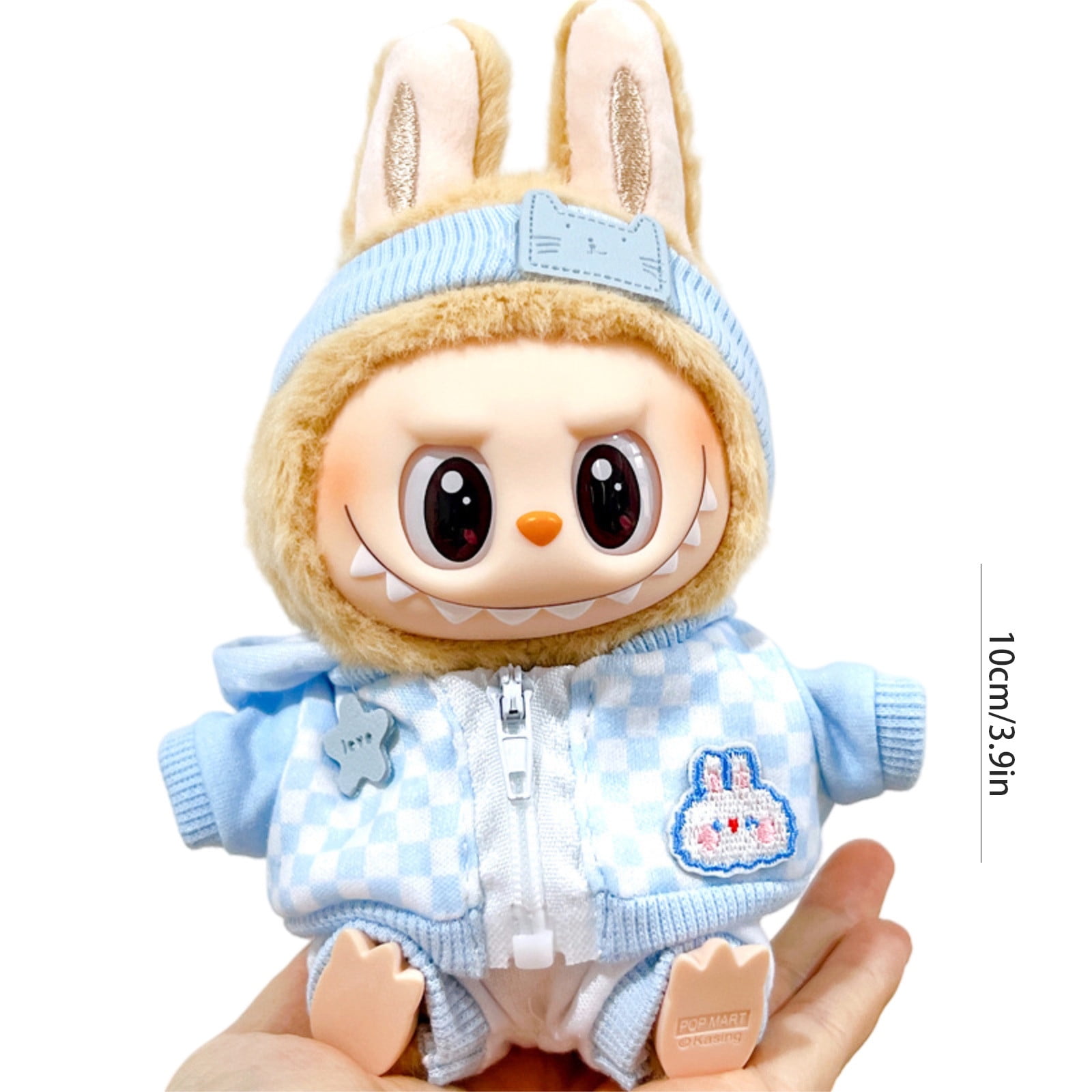 Costume Réglable Poupée 17cm Vêtements Réglables Pour Poupée Labubu 17 Cm - Chapeau Et Salopette Style Tendance Salopette Chapeau Labubu