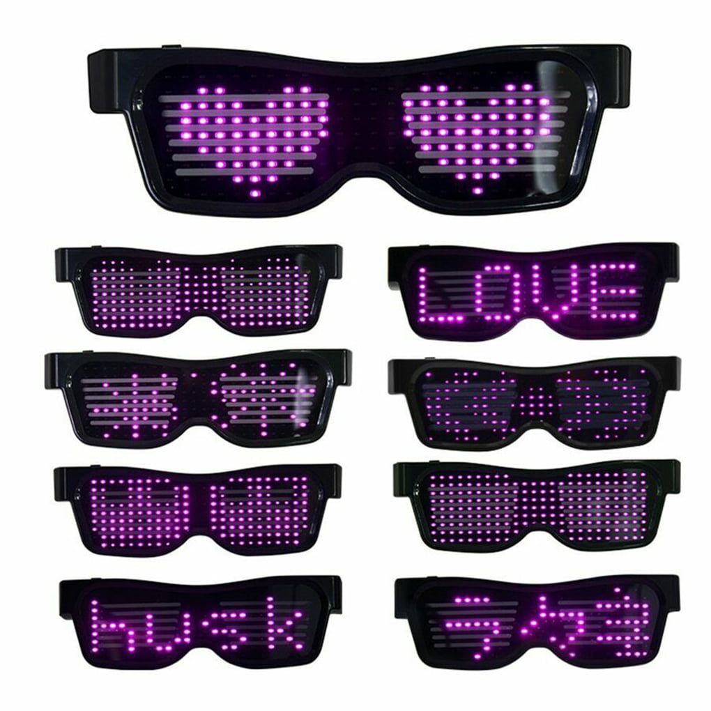 APP Flash Eyeglasses Frame Colorful Luminous Glasses LED Sunglasses APP