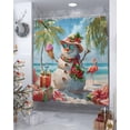 thumbnail image 4 of Coastal Christmas Snowman Shower Curtain, Beach Xmas Flamingo Waterproof Washable Boho Funny Cute Shower Curtains Set for Bathroom Farmhouse Bathtubs Decor with Hook, 72"Wx84"L, 4 of 7