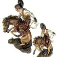 thumbnail image 5 of Urbalabs Bucking Bronco Rodeo Cowboy Roper 18" Inch Horseback Office Desk Western Decor Statue Sculpture Cowboy Wild West Decor Country Hand Painted Ranch Rodeo Home (Rodeo Cowboy 18 in), 5 of 7
