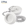thumbnail image 4 of Uxcell 2Pcs Tapón de Drenaje de Goma con Cadena y Anillo Colgante, Tapón de Drenaje para Bañera Se Adapta a 1 1/8 pulgadas, Tapón de Drenaje de Goma para Bañera, Cocina y Baño, Blanco, 4 of 6