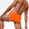 thumbnail image 3 of Bañador de cintura baja con triángulos y encaje unilateral para hombre, pantalones cortos sexys de nailon para aguas termales, bañador de moda, 3 of 5
